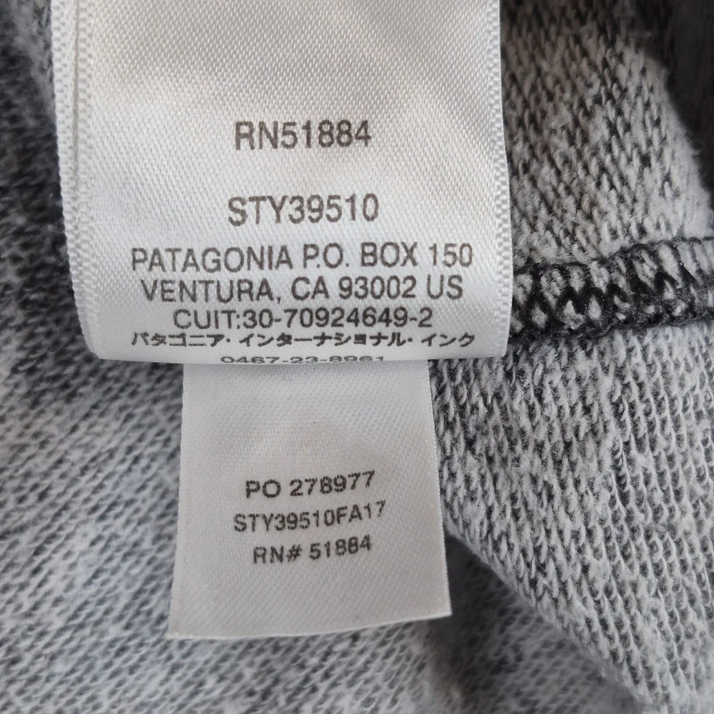Patagonia Sweatshirt Mens Large Gray Splitter Script Lightweight Crew Neck